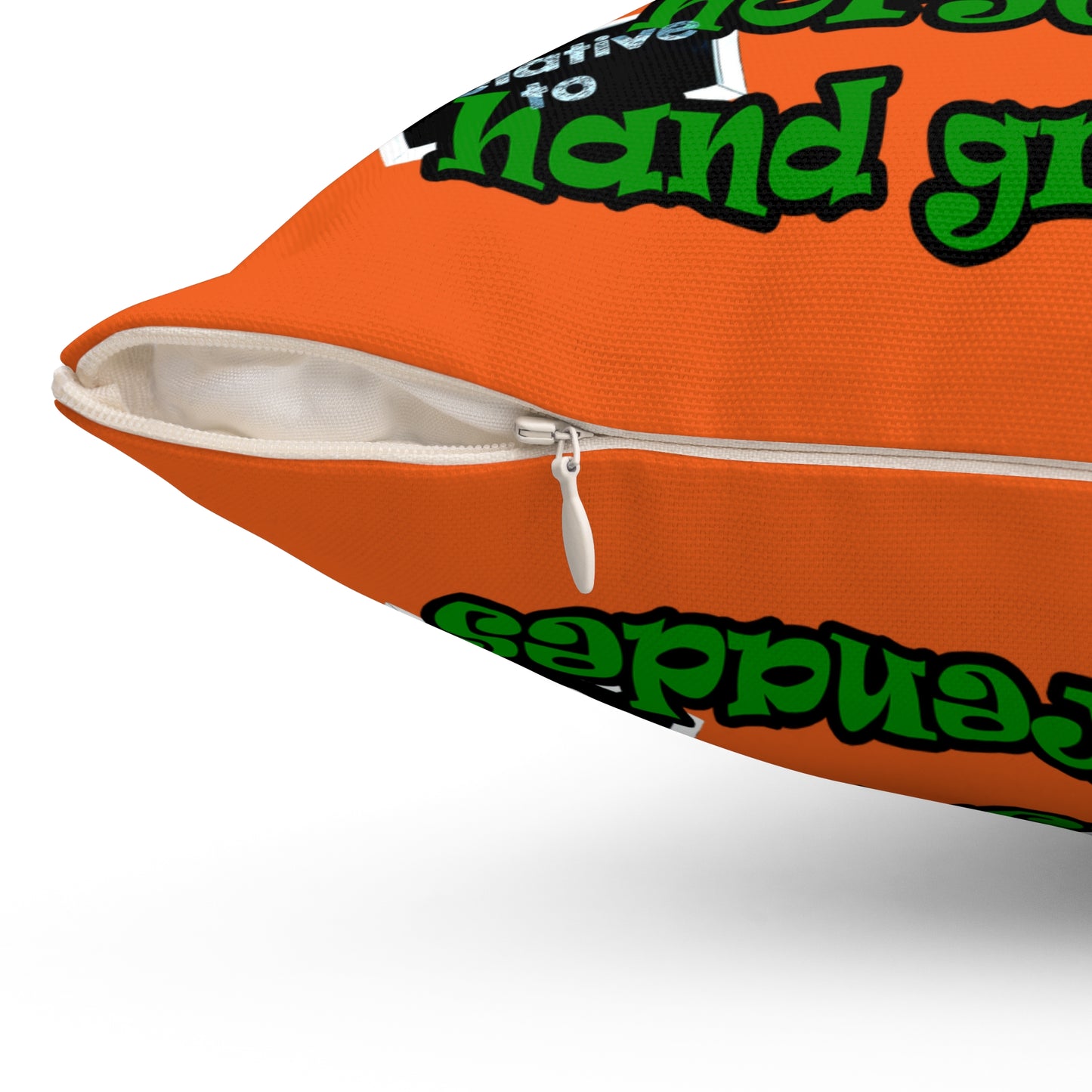 my luck - Spun Polyester Square Pillow - (orange)