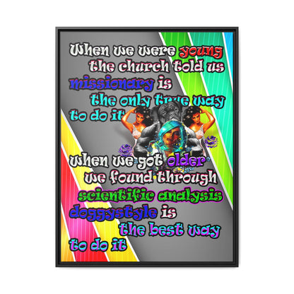 doggystyle - framed canvas art (rainbow split)