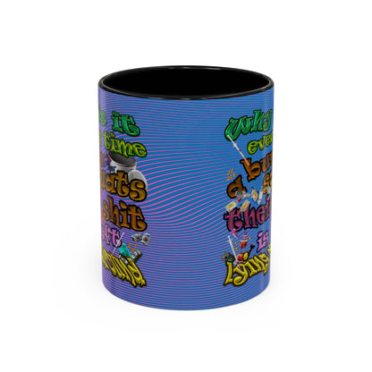 the bum's shit - Accent Mug (light blue-purple wave)