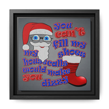 santa's shoes - framed canvas art (grey-light grey)