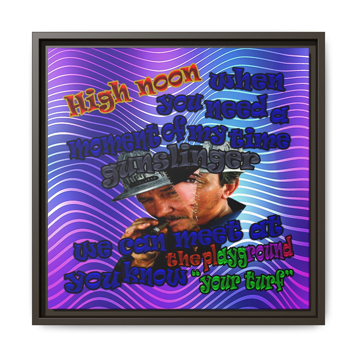 high noon - framed canvas art (purple wave)