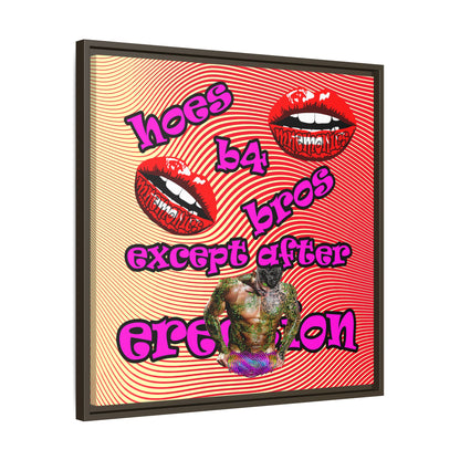 hoes b4 bros - framed canvas art (yellow-orange wave)