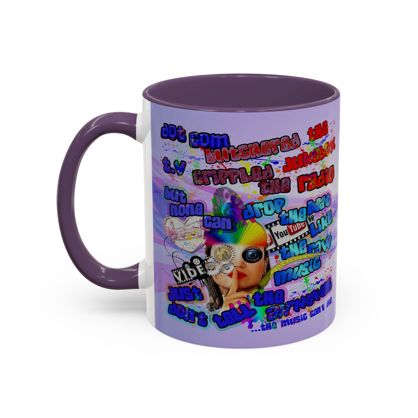 drop the beat - Accent Mug (light blue-pink wave)