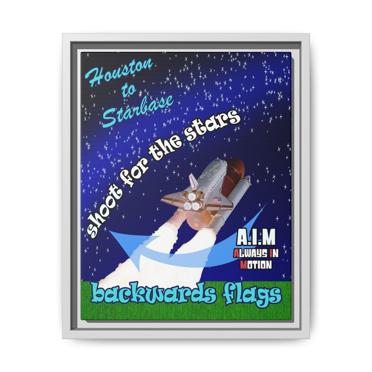 shoot for the stars - framed canvas art ('snoops' background)