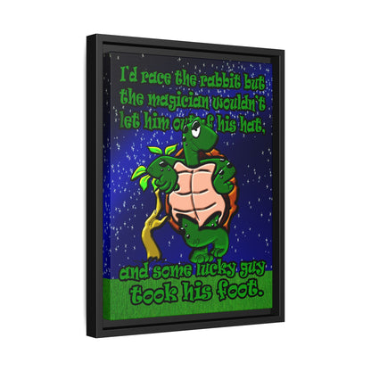 turtle race - framed canvas art ('snoops' background)