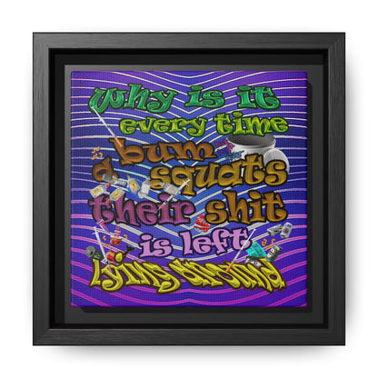 the bum's shit - framed canvas art (purple wave)