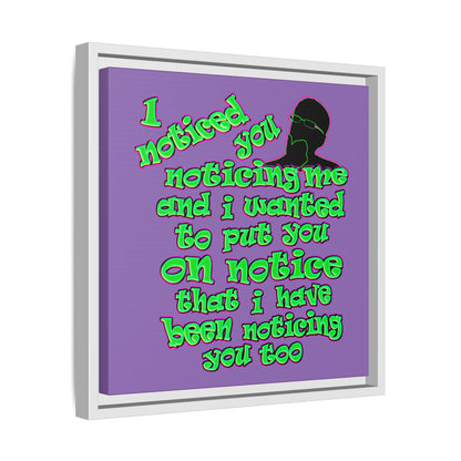 noticed you noticing - framed canvas art (light purple)