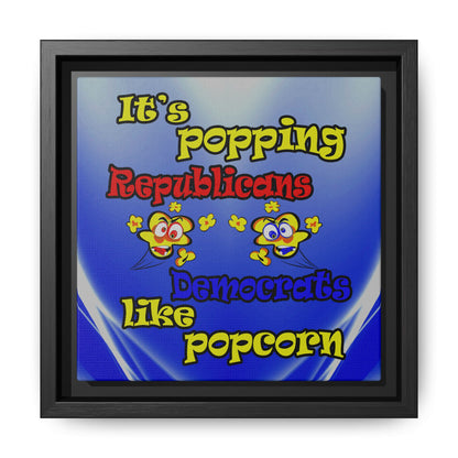 popping like popcorn - framed canvas art (blue-white wave)