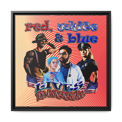 rw&b lives matter - framed canvas art (yellow-orange wave)