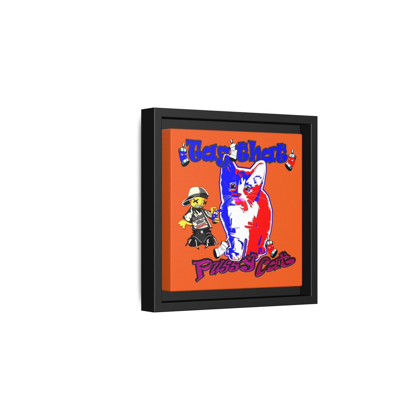 tag that - framed canvas art (orange)