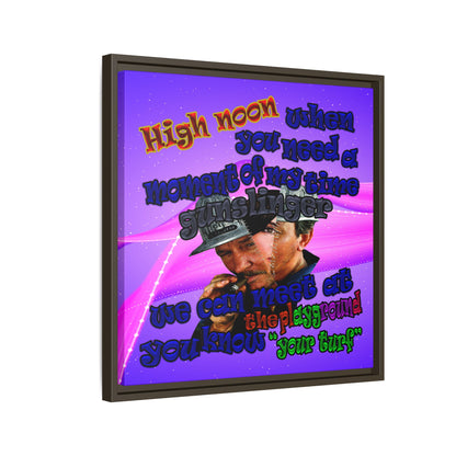 high noon - framed canvas art (purple-pink wave)