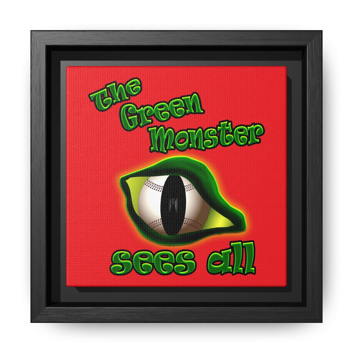 green monster - framed canvas art (red)