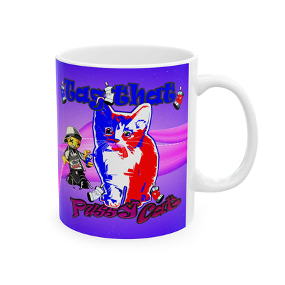 tag that - White Mug (purple-pink wave)