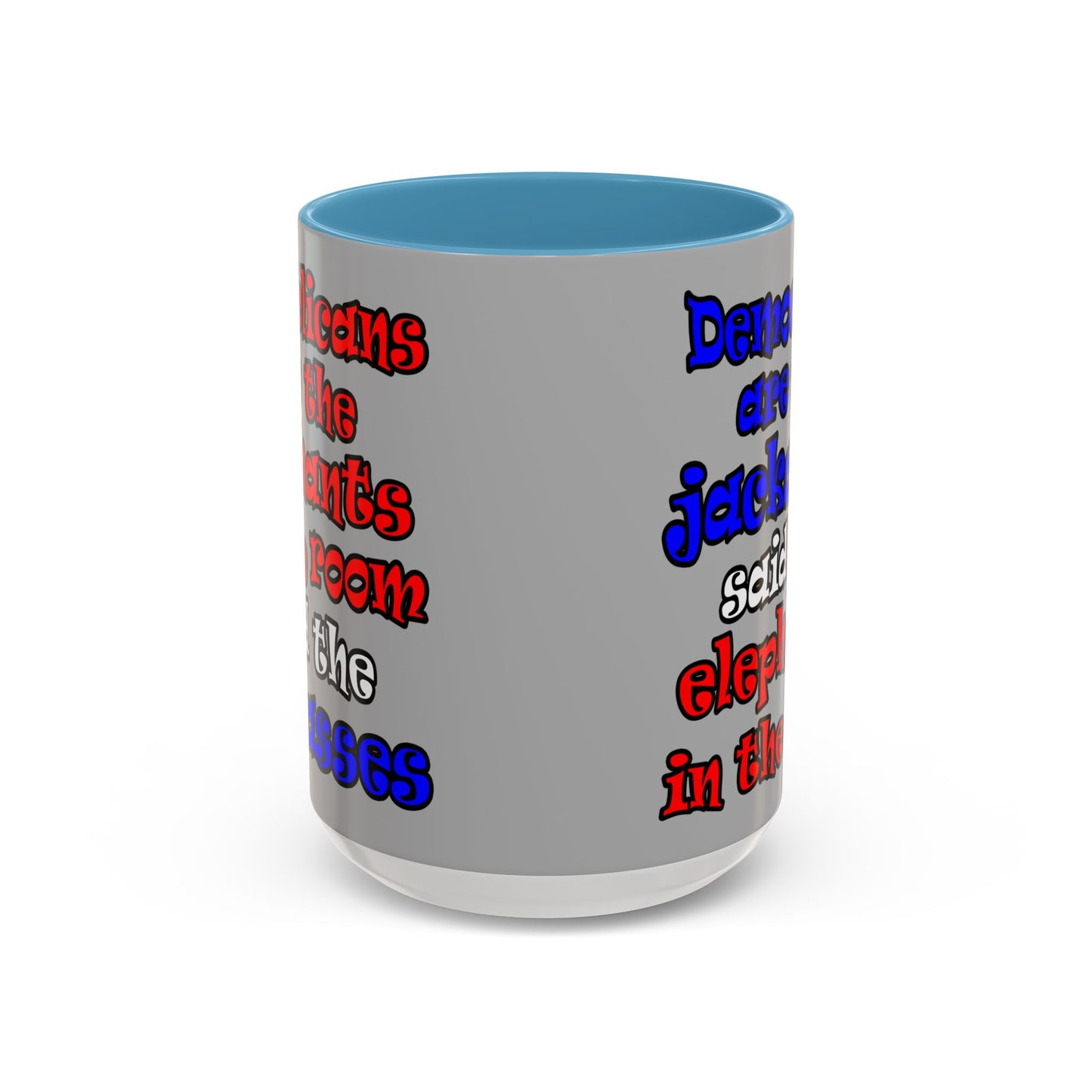 donkeys and elephants - Accent Mug (light grey)
