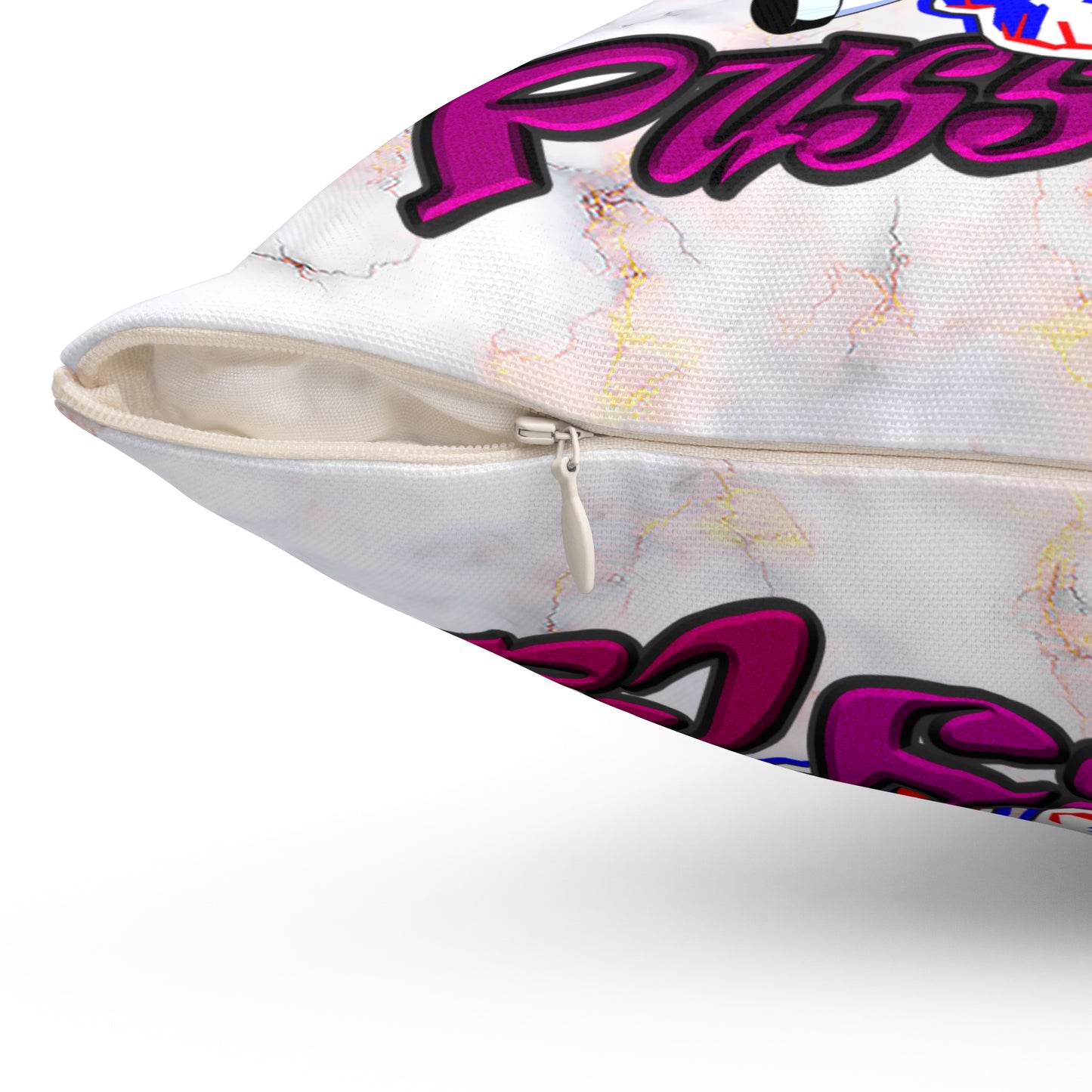 tag that - Spun Polyester Square Pillow - (white marble)