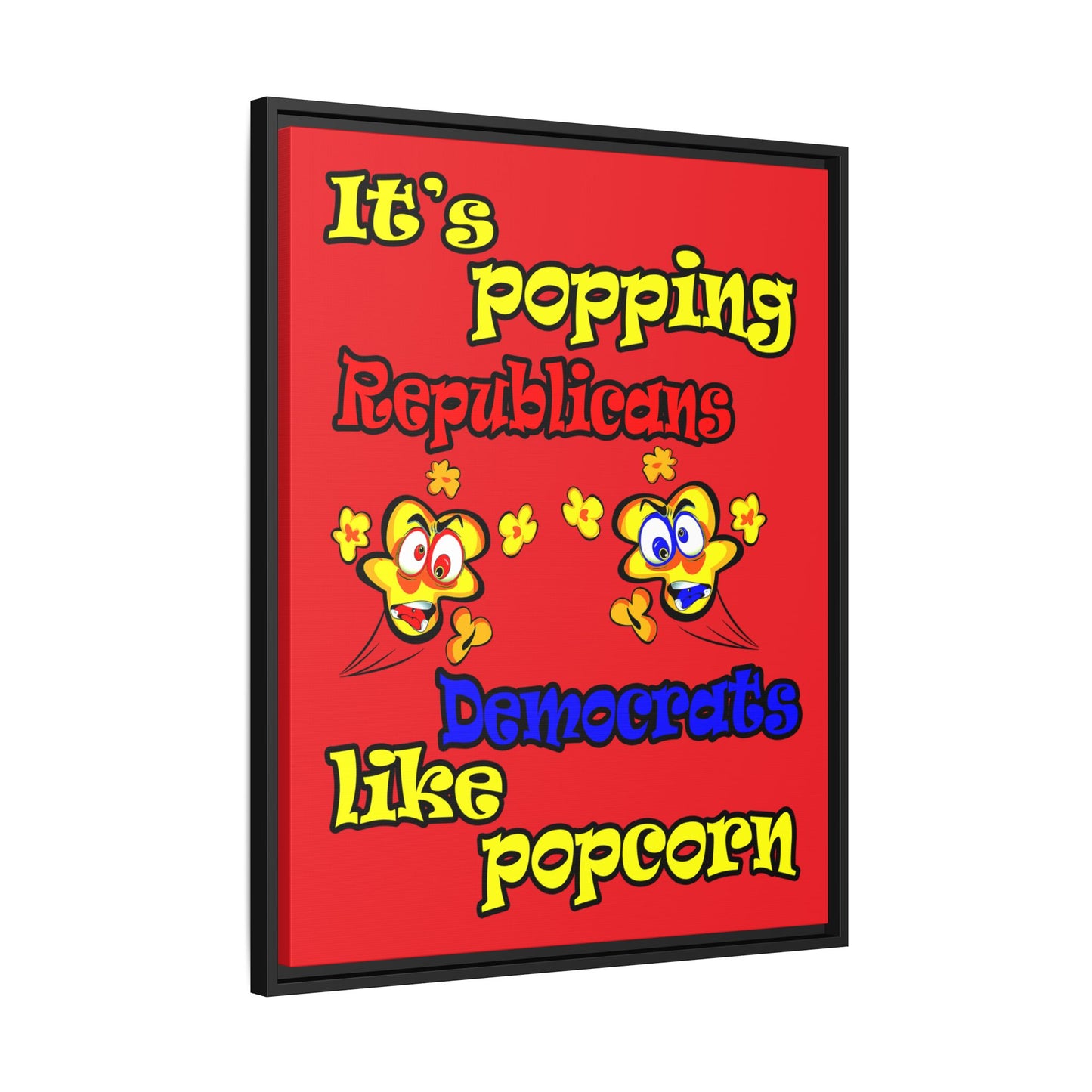 popping like popcorn - framed canvas art (red)
