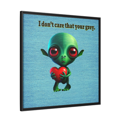 I don't care that your grey - framed canvas art (faded blue)