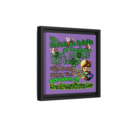 christmas spirits of boston - framed canvas art (light purple)
