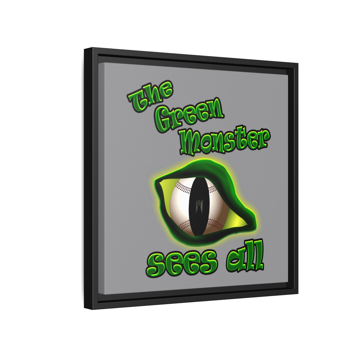 green monster - framed canvas art (grey)