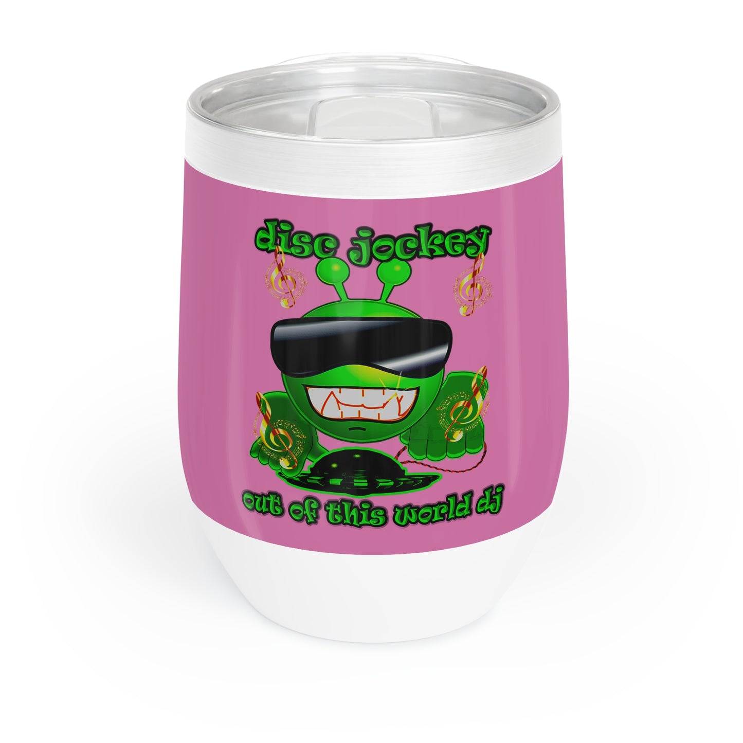 disc jockey - Chill Wine Tumbler (light pink)