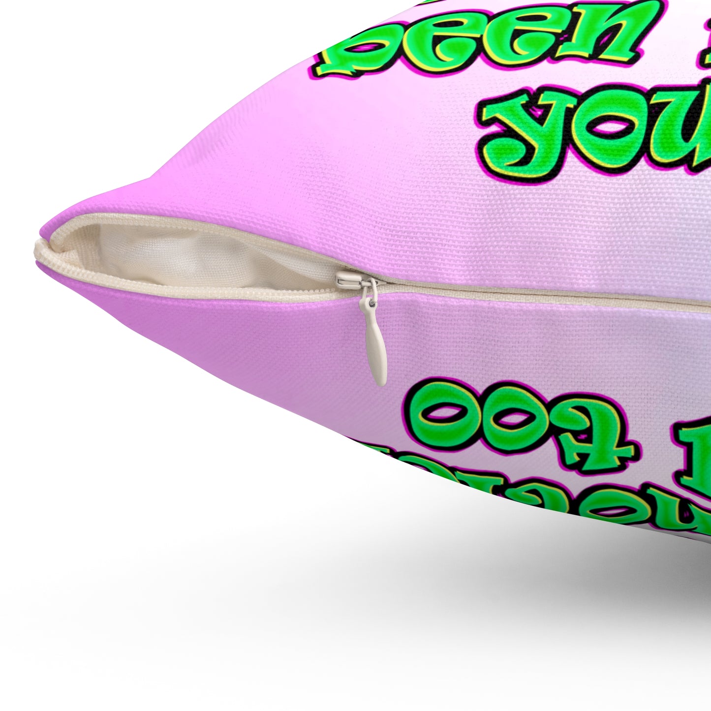 noticed you noticing - Spun Polyester Square Pillow - (light blue-pink wave)