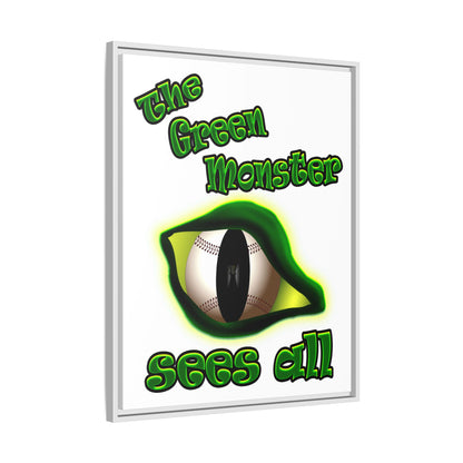 green monster - framed canvas art (white)
