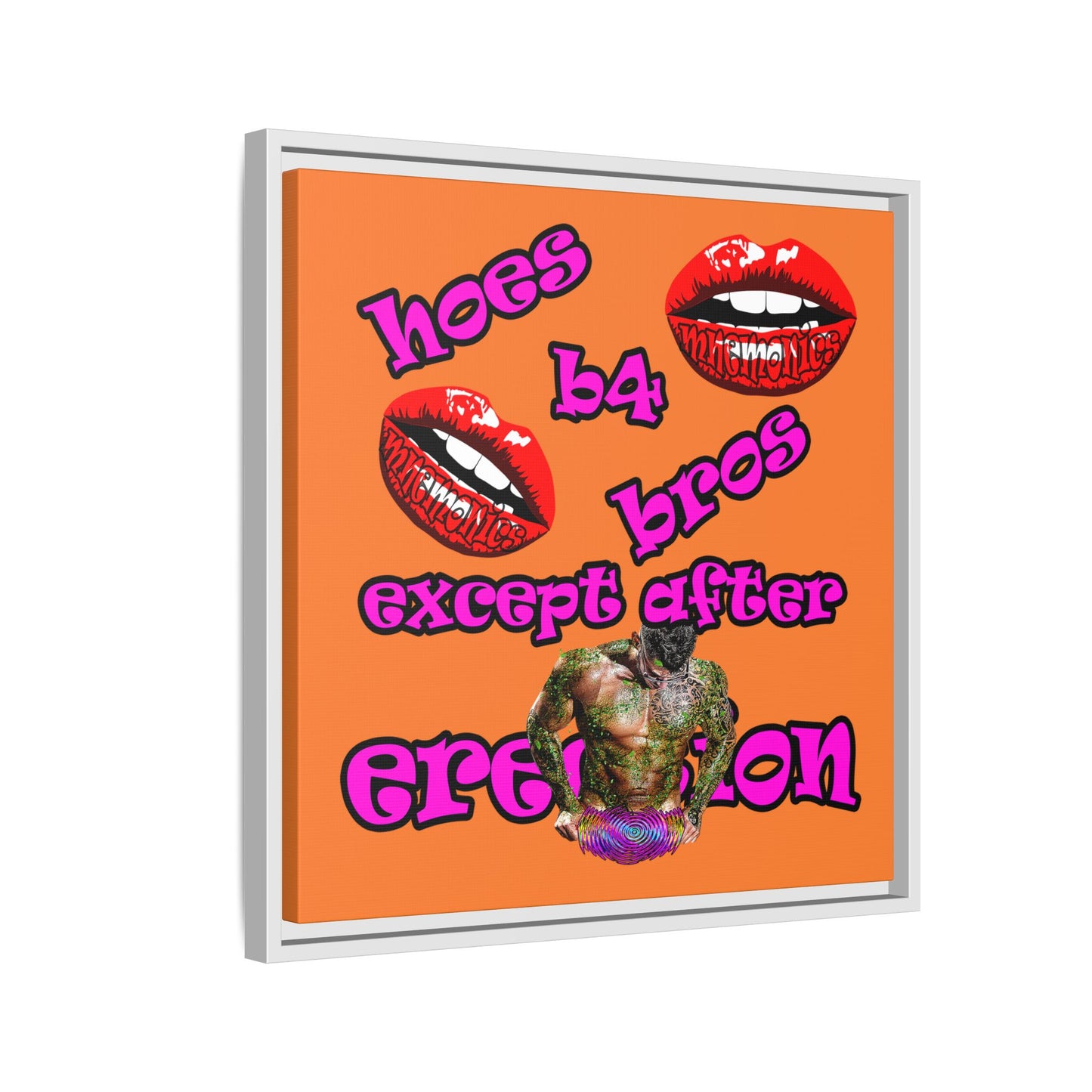 hoes b4 bros - framed canvas art (crusta)