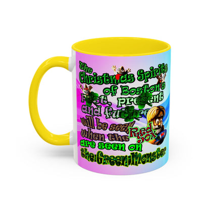 christmas spirits of boston - Accent Mug (light blue-pink wave)