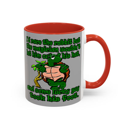 turtle race - Accent Mug (light grey)