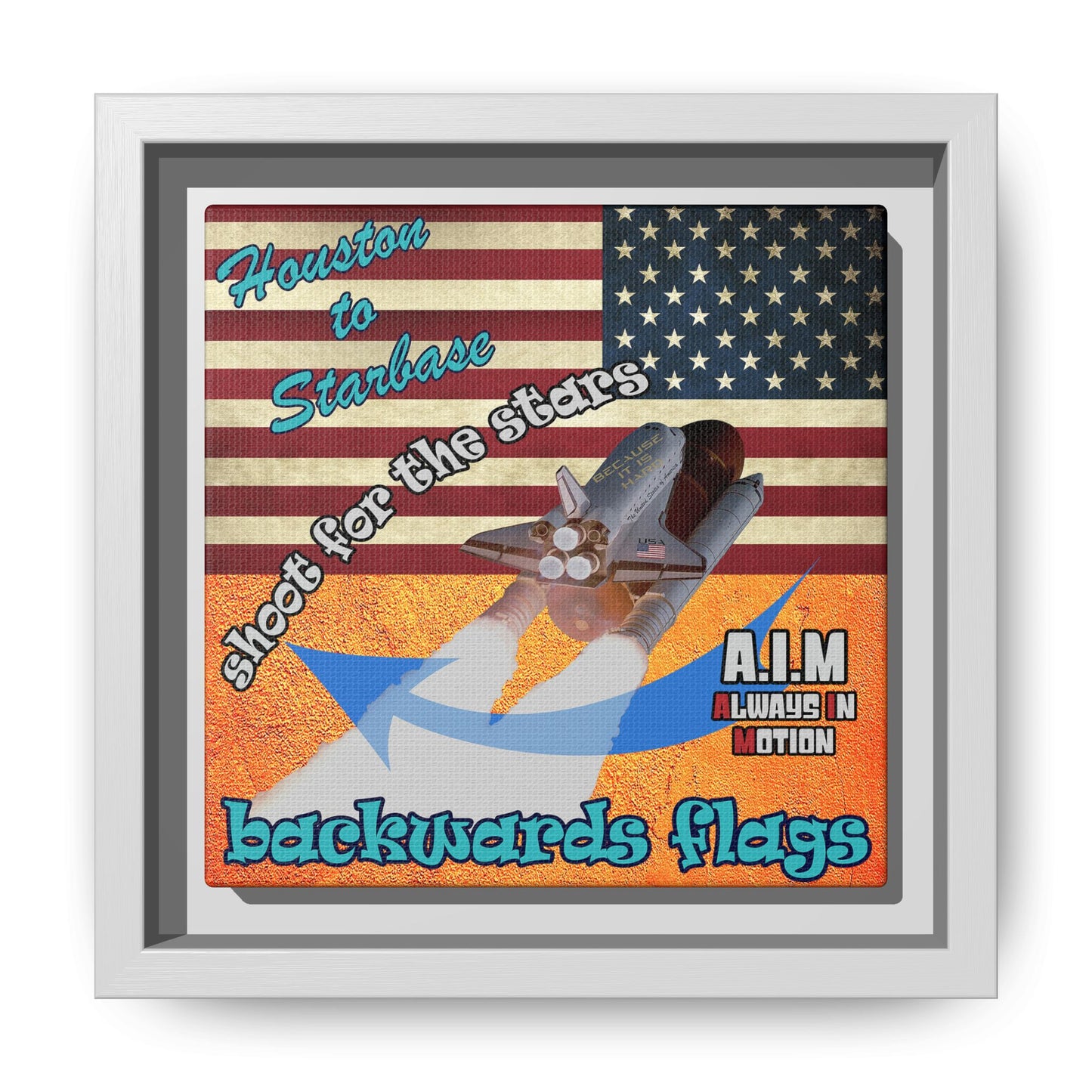 shoot for the stars - framed canvas art (burnt orange)