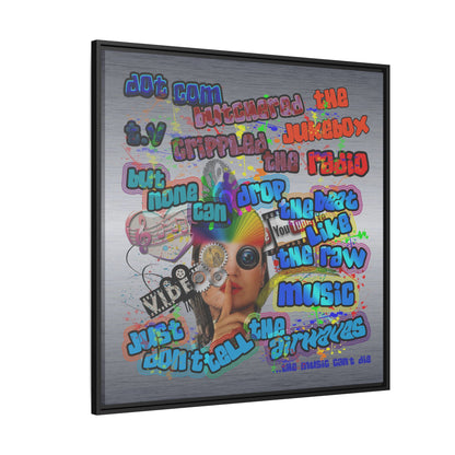 drop the beat - framed canvas art (brushed nickel)