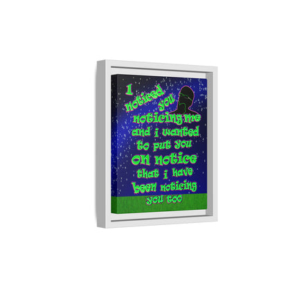 noticed you noticing - framed canvas art ('snoops' background)