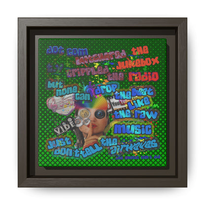 drop the beat - framed canvas art (logo green)