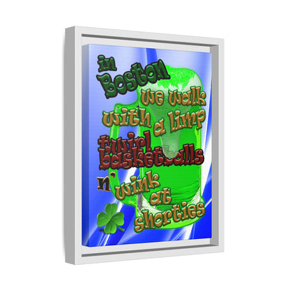 celtics logo - framed canvas art (blue-white wave)