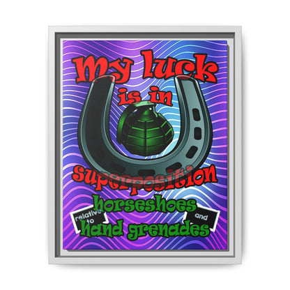 my luck - framed canvas art (purple wave)