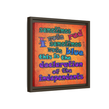 declaration of the independents - framed canvas art (burnt orange)