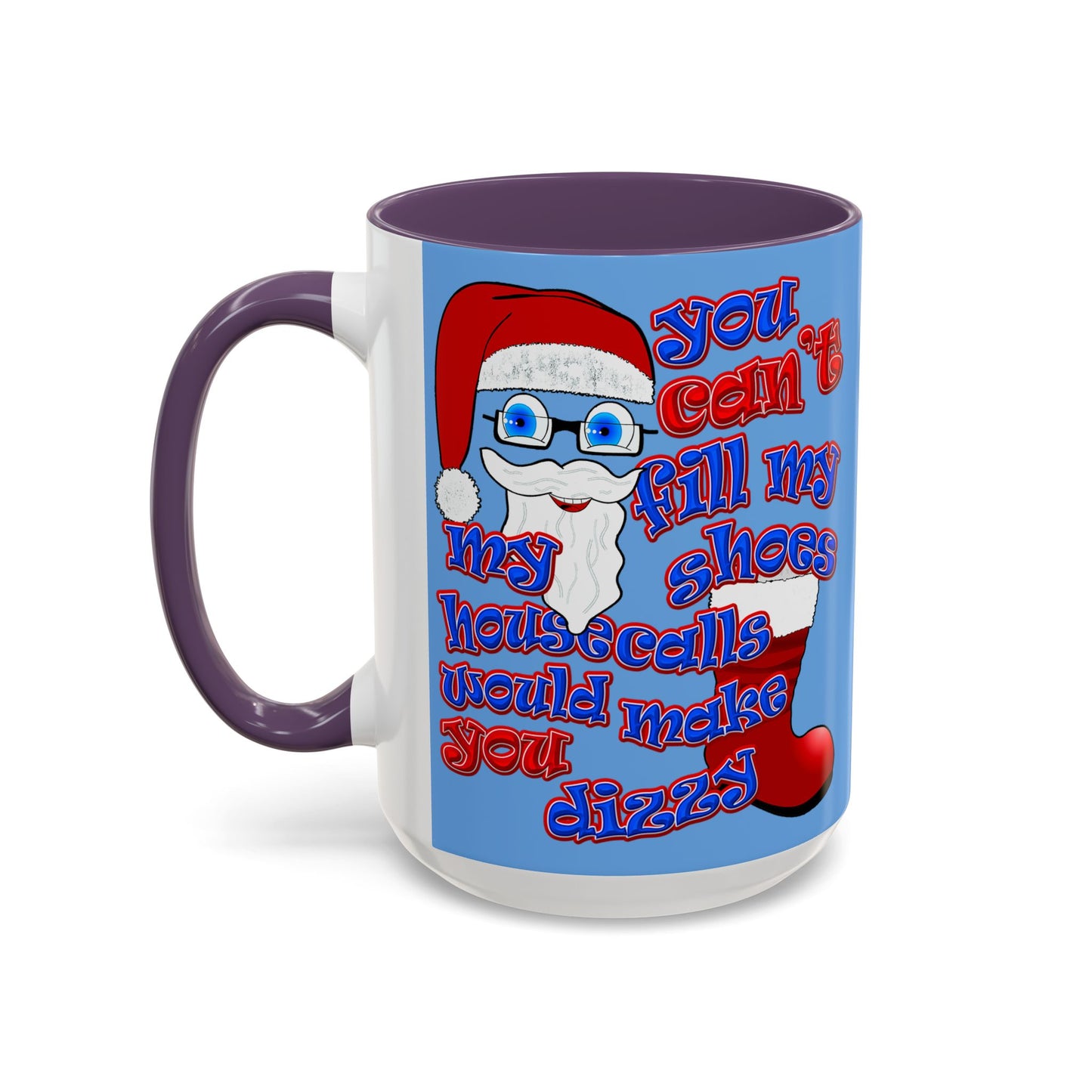 santa's shoes - Accent Mug (light blue)