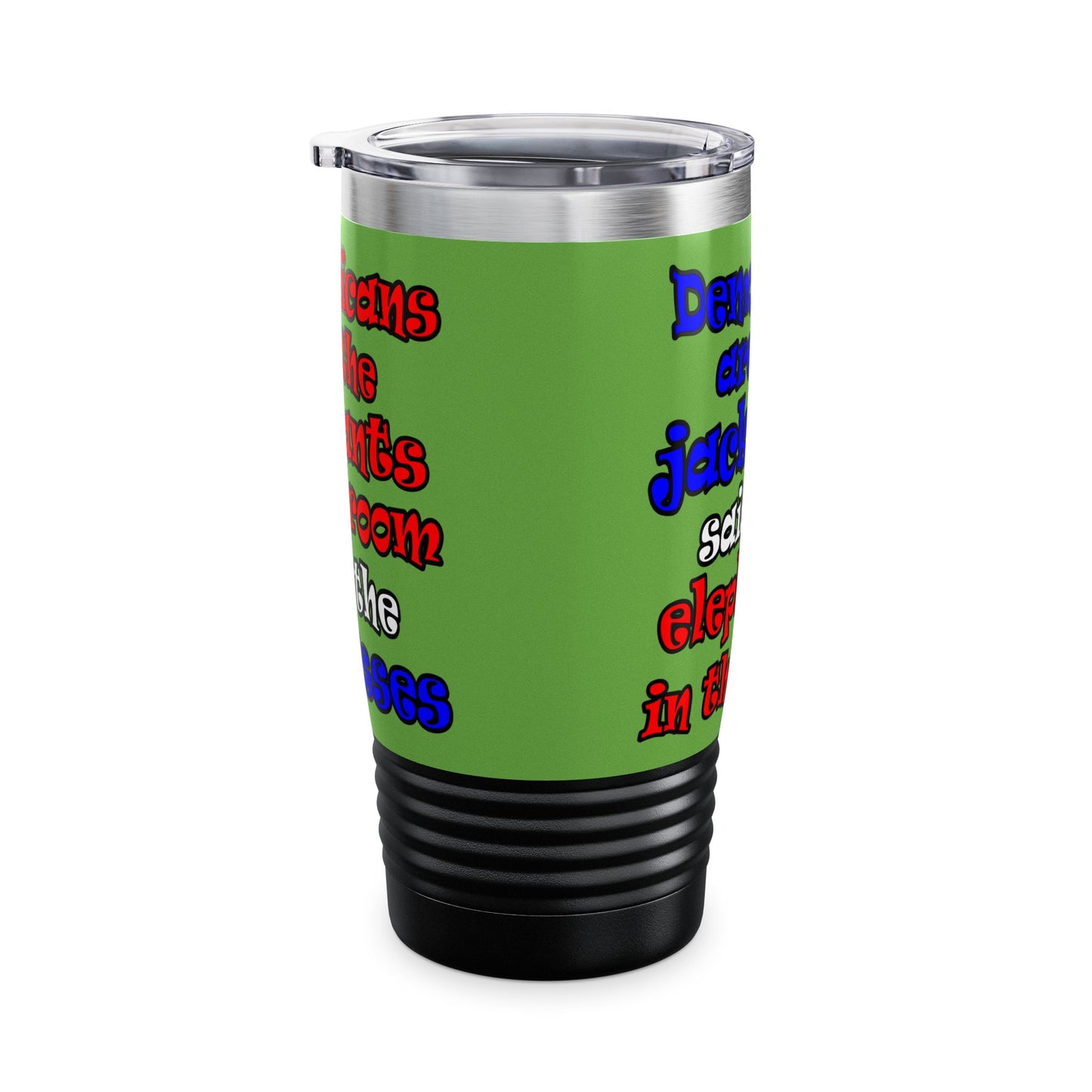 donkeys and elephants - Ringneck Tumbler, 20oz (green)