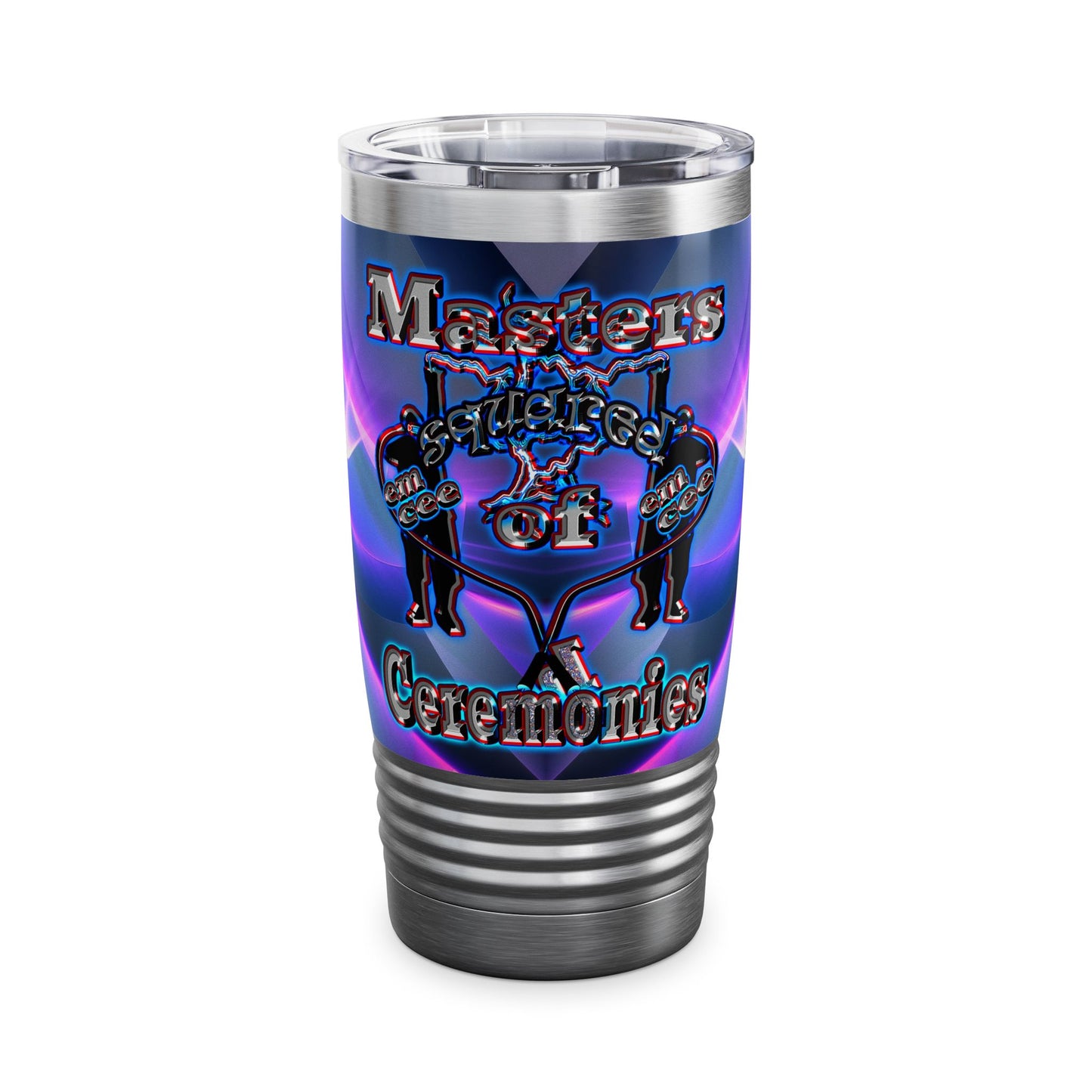em cee squared - Ringneck Tumbler, 20oz (grey-pink wave)