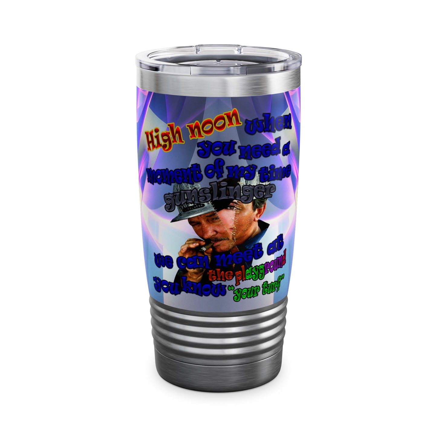 high noon - Ringneck Tumbler, 20oz (grey-pink wave)