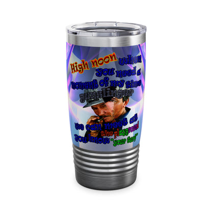 high noon - Ringneck Tumbler, 20oz (grey-pink wave)