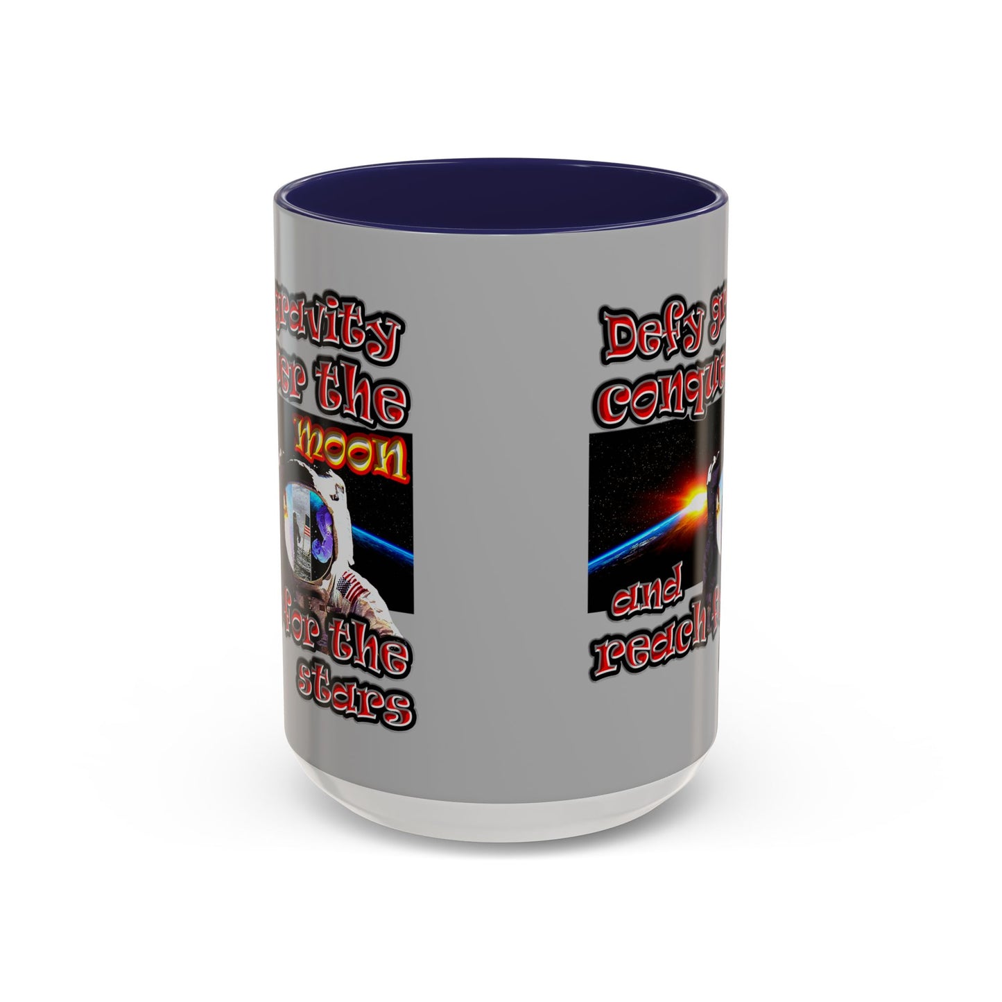 defy conquer reach - Accent Mug (light grey)