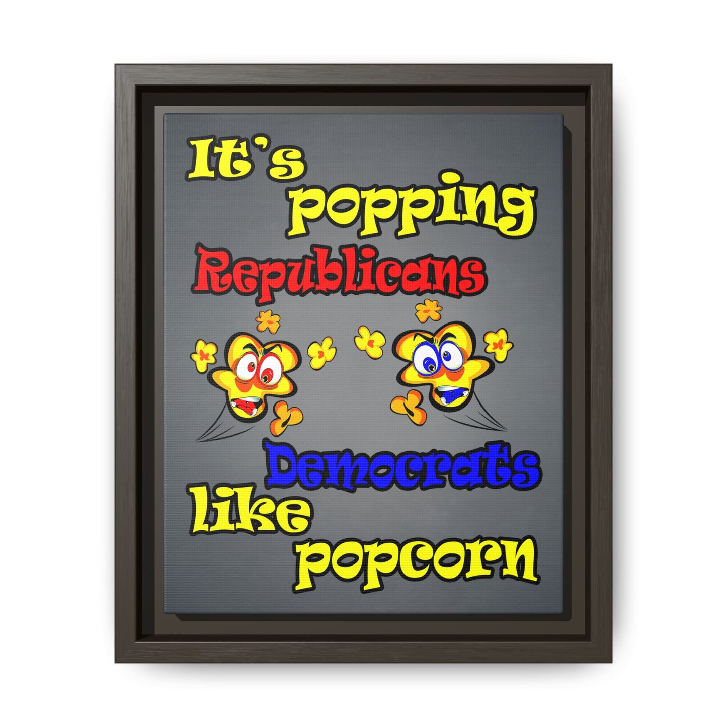 popping like popcorn - framed canvas art (grey-light grey)