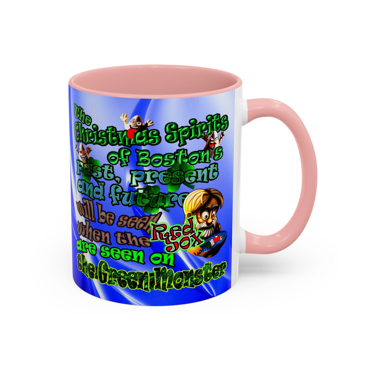 christmas spirits of boston - Accent Mug (blue-white wave)