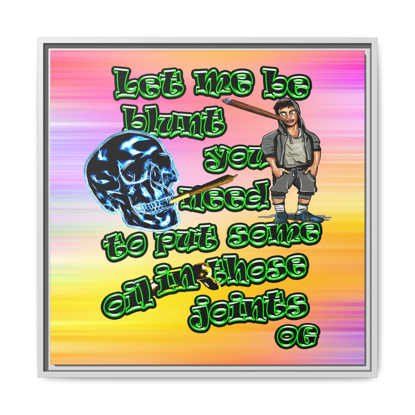og - framed canvas art (color blur)