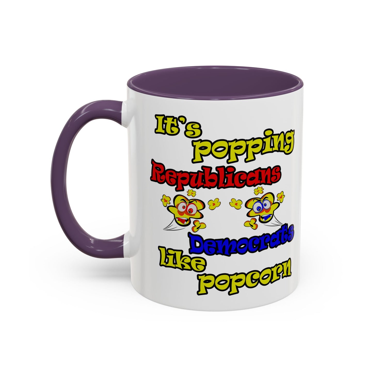 popping like popcorn - Accent Mug (white)