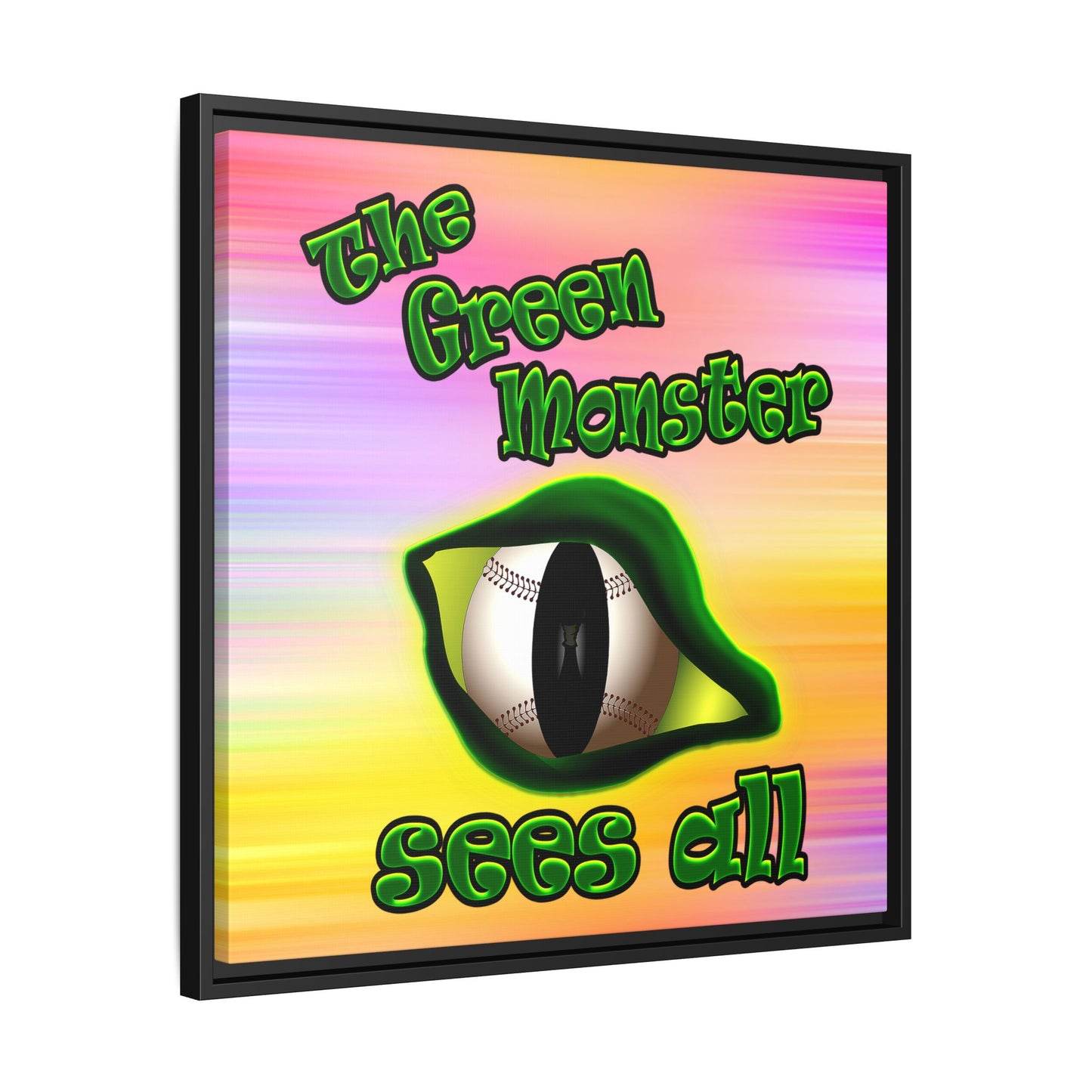 green monster - framed canvas art (color blur)