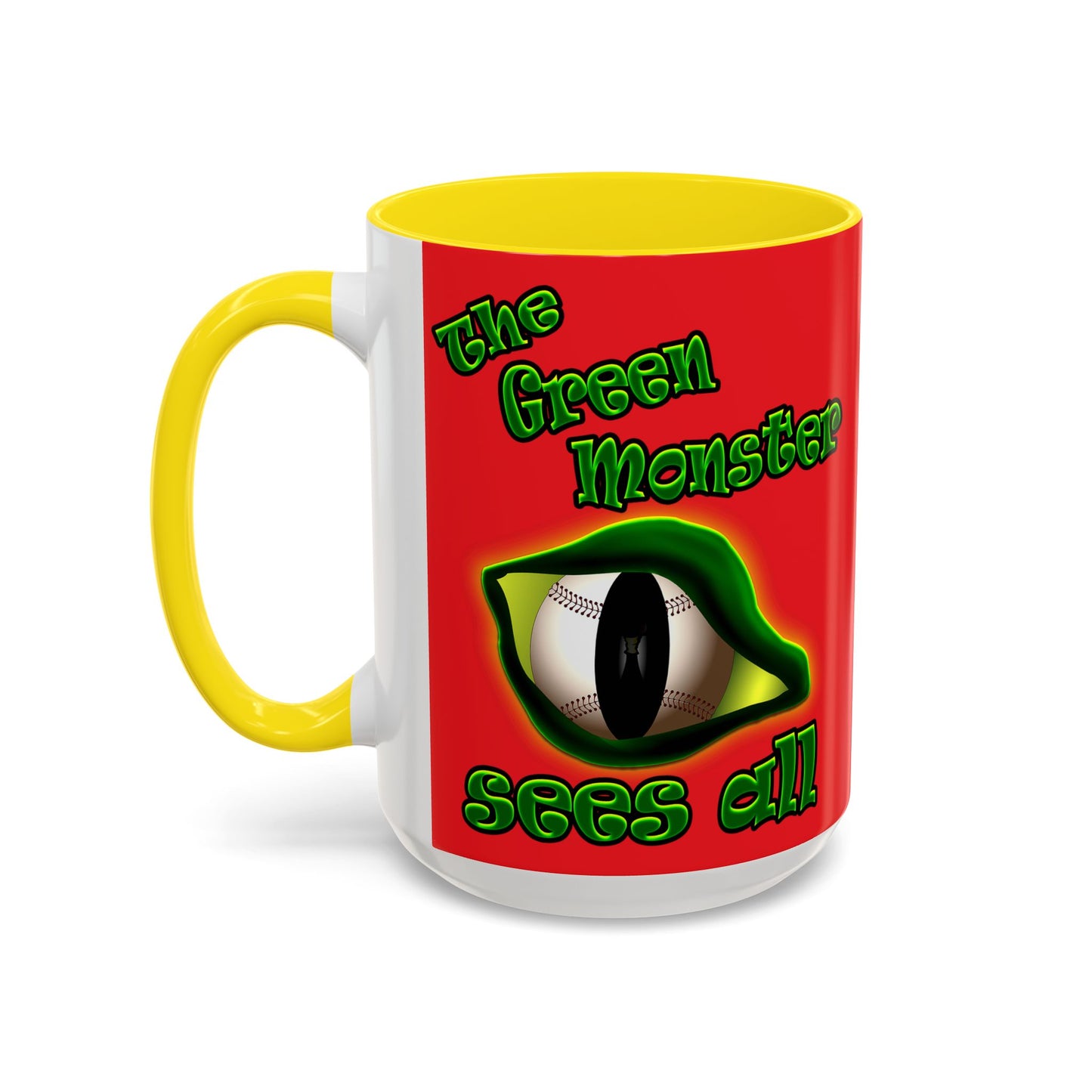 green monster - Accent Mug (red)