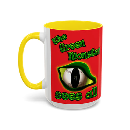 green monster - Accent Mug (red)