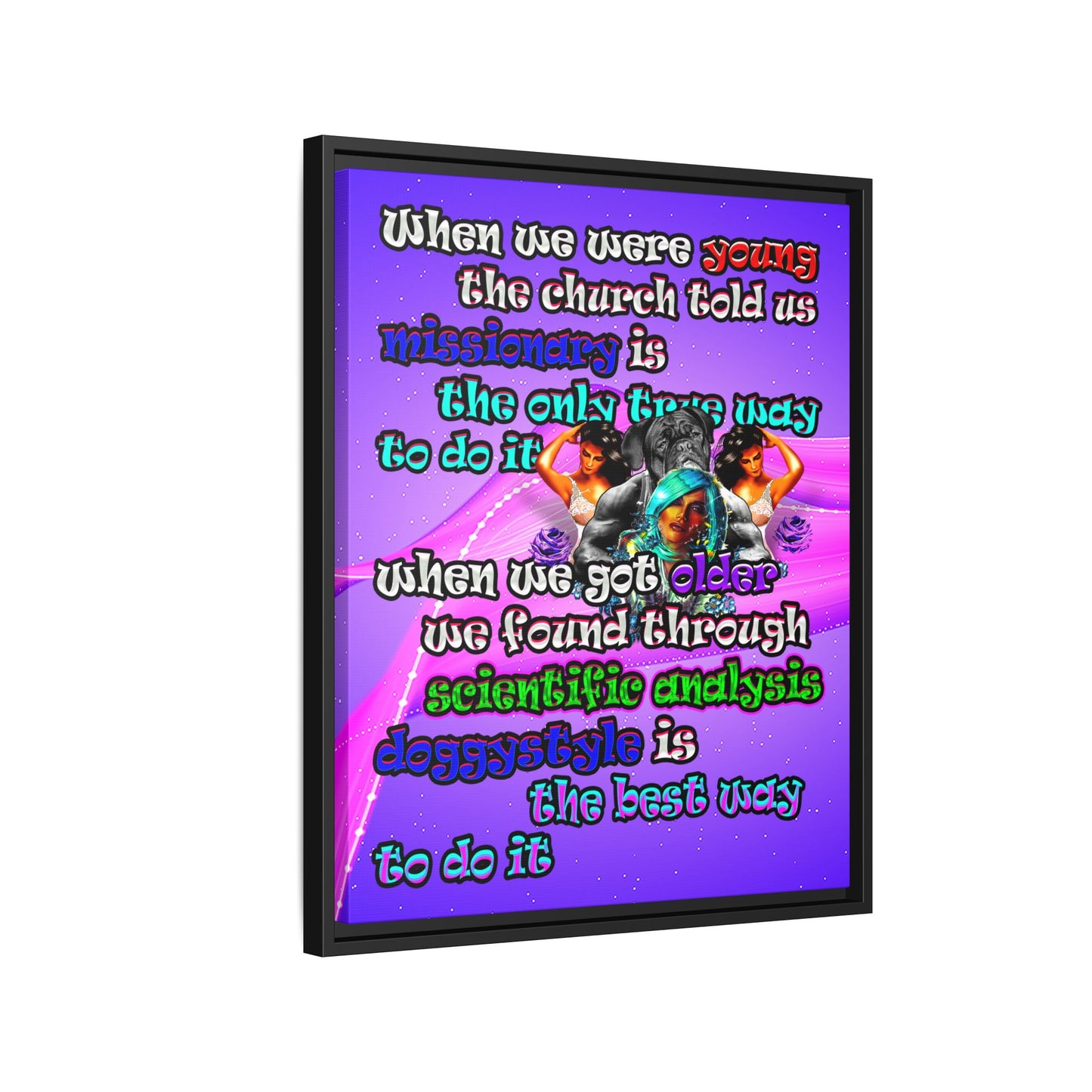 doggystyle - framed canvas art (purple-pink wave)